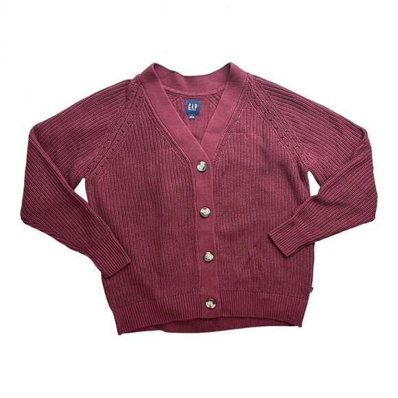 NWT GAP Soft Knit Button Front Relaxed Fit Cardigan 980389358 S Zinfandel Red - Picture 1 of 5
